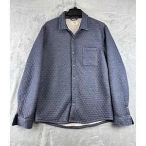 Marine Layer men's Corbet Quilted Lined Shirt Jacket Blue Button Pocket Large